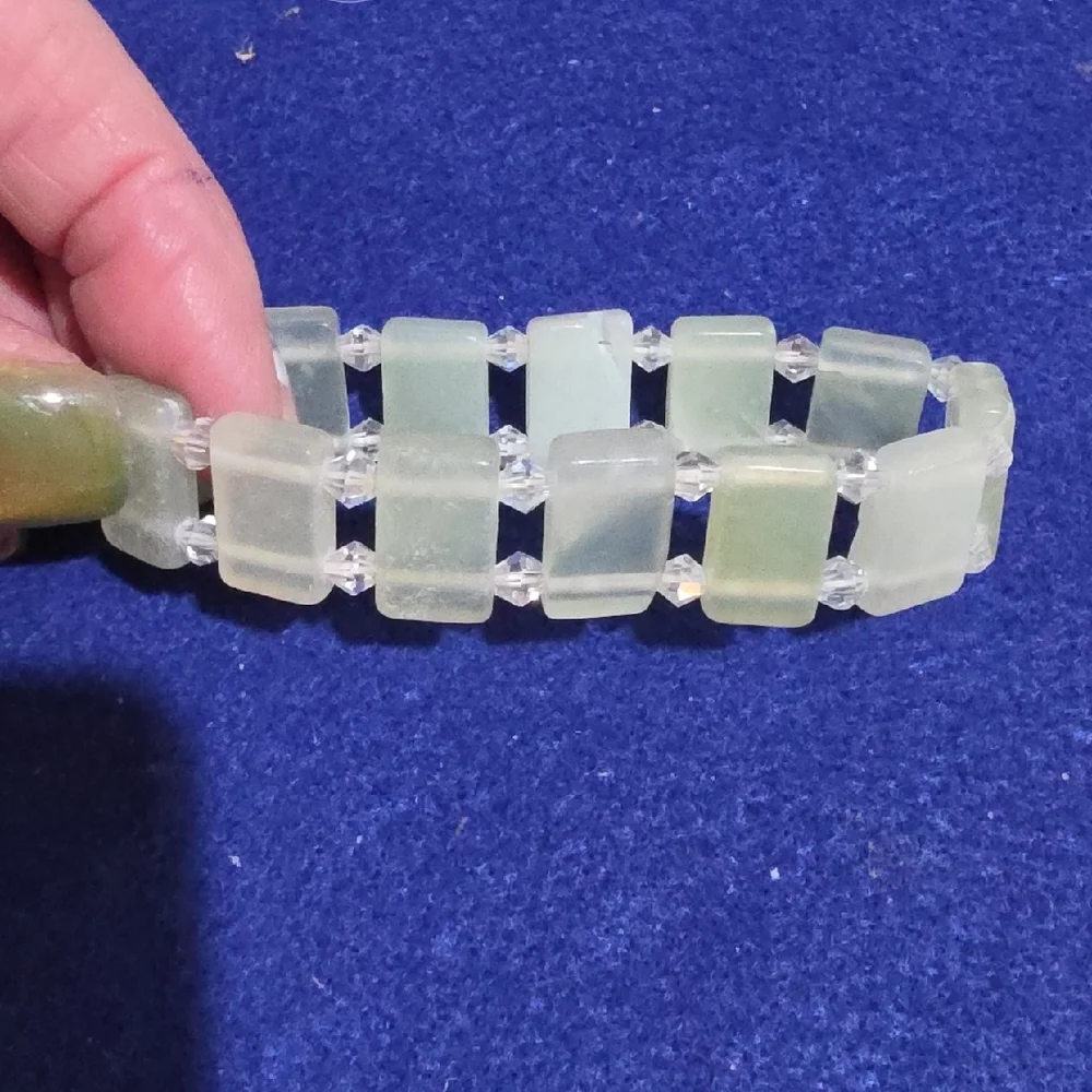 Unbranded Frosted Pale Green Square-Link Wristband